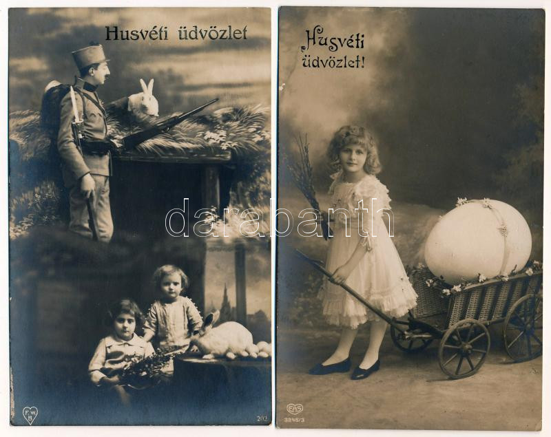 41 db húsvéti képeslap az 1910-1920-as évekből / Easter greetings, 41 postcard from 1910-1920-es - Image 3