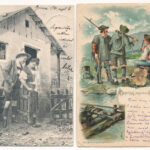 50 db múlt századfordulós üdvözlólap sok lithoval / greeting cards ~1900 with many lithos - Image 2