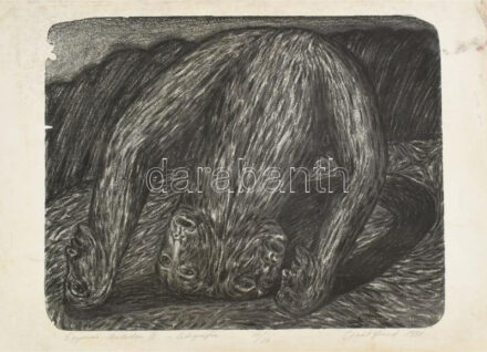 Gaál József (1960-): Egymás kalodái III. 1991. Litográfia, papír. Jelzett, számozott: 11/20 38x56 cm Lap sérült, foltos.