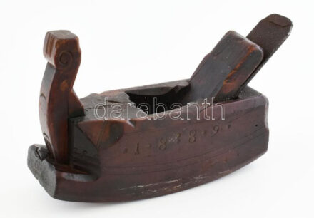 Antik donga gyalu 1889. CP jelzéssel. 18 cm / Antique barell maker plane