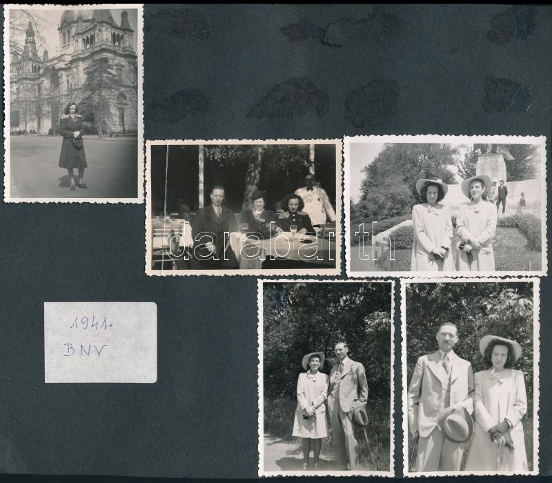1941 Erdély Csíkcsekefalva, Hargita Megye 6db fénykép albumlapon továbbá 5db Budapesti felvétel 6x9 cm - Image 2