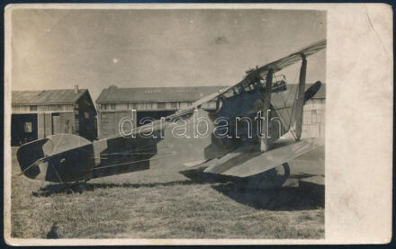 cca 1918 Phönix katonai repülőgép fényképe oldalról, Mátyásföld fotólap / Phönix military plane in Hungary