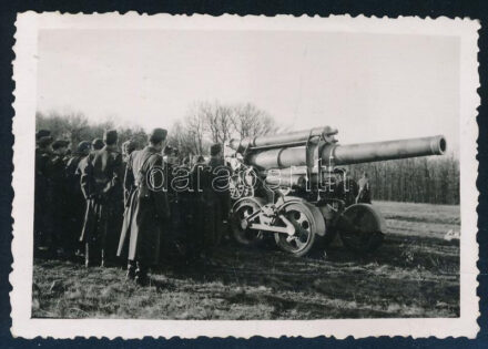 cca 1940 Hajmáskér lőtér, M1940 210 mm-es nehéz tarack próbája 6x9 cm