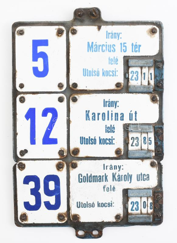 1970 retro Moszkva téri buszmegálló tábla. Zománcozott fém 18x24 cm