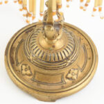 cca 1910 Szecessziós bronz asztali lámpa üveg díszekkel, működik, 33 cm - Image 3