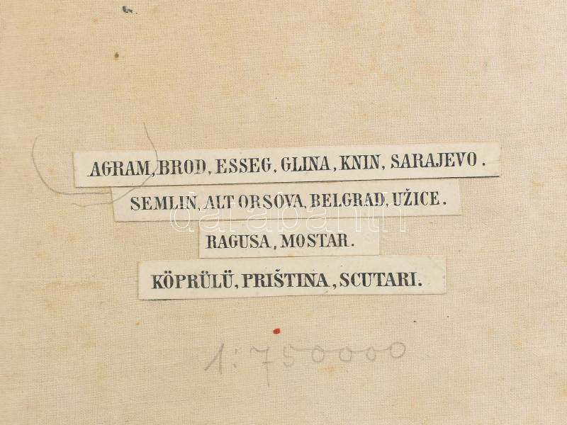 Agram, Brod, Esseg stb. környékének katonai térképe, 1:750 000, 68×78 cm - Image 2