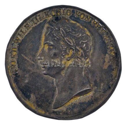 Német Birodalom / Poroszország ~1800. 'III. Frigyes Vilmos' egyoldalas Ag lemezérem (1,84g/38mm) T:XF hajlott lemez German Empire / Prussia ~1800. 'Friedrich Wilhelm III' one sided Ag plate medal (1,84g/38mm) C:XF wavy plate