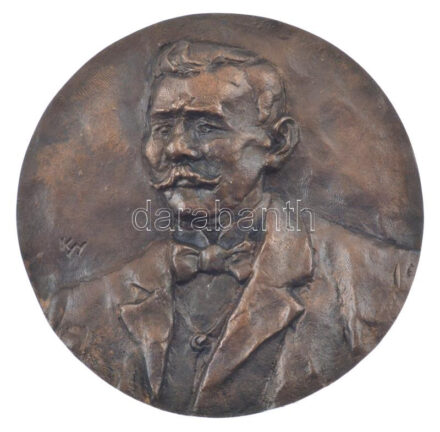 Kiss Nagy András (1930-1997) DN 'Teszársz Károly - Vas- és Fémmunkások Központi Szövetségének első elnöke' kétoldalas bronz plakett, eredeti dísztokban (109mm) T:AU