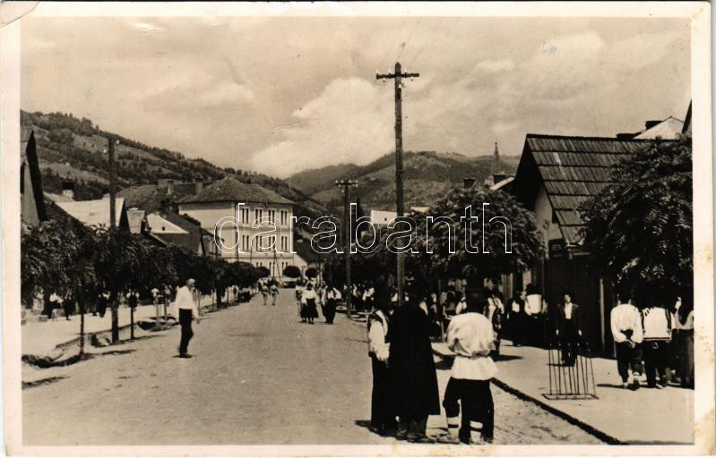 1943 Rahó, Rachov, Rahiv, Rakhiv; Székesfővárosi Alkalmazottak segítőalapja 'Budapest' üdülő és turistaszálló, Fő utca / main street (EK)