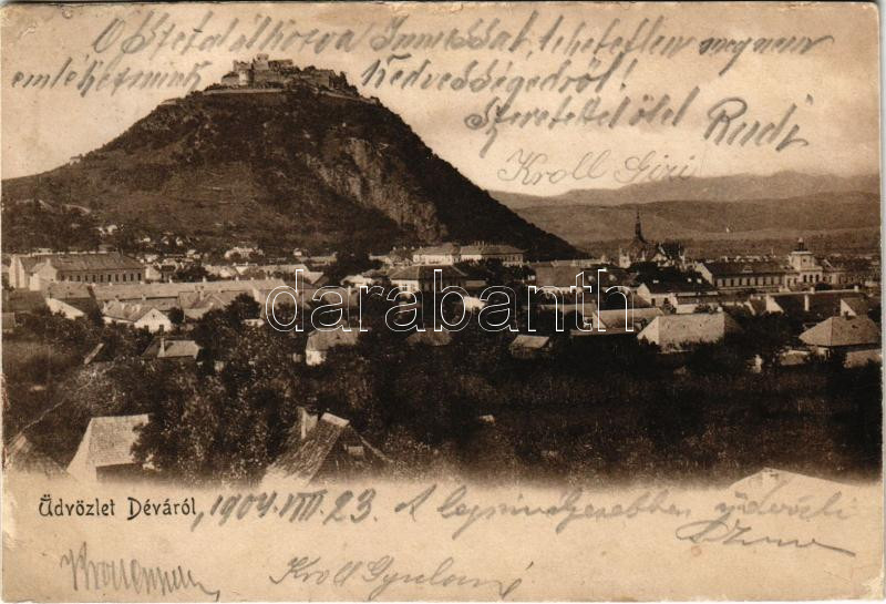1904 Déva, Deva (Hunyad); vár. Kroll Gyula kiadása / cetatea / castle (r)
