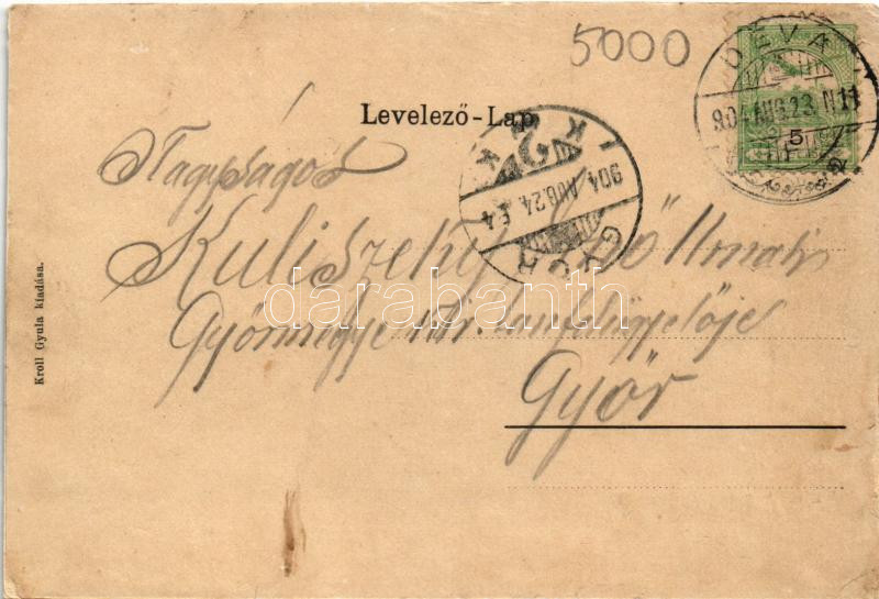 1904 Déva, Deva (Hunyad); vár. Kroll Gyula kiadása / cetatea / castle (r) - Image 2