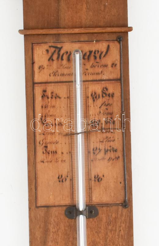 függőleges barométer és hőmérő 1850 Bernard Clermont Ferrand 105 cm - Image 2