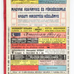 1909 Magyar ásványvíz és fürdőszemle vasúti hirdetési kartontáblája, ritka
