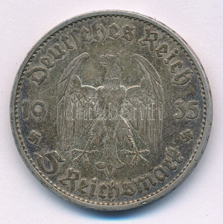 Német Harmadik Birodalom 1935D 5M Ag 'Garnisonkirche' T:XF,VF German Third Reich 1935D 5 Reichsmark Ag 'Garnisonkirche' C:XF,VF