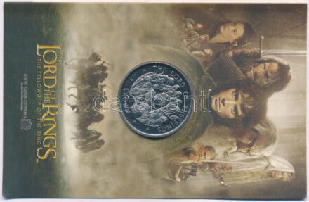 Man-sziget 2003. 1C Cu-Ni 'Gyűrűk Ura' emléklapon T:BU Isle of Man 2003. 1 Crown Cu-Ni 'Lord of the Rings' with cardboard T:BU Krause KM#1185