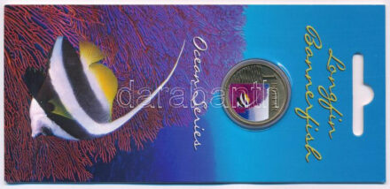 Ausztrália 2007. 1$ 'Zászlós korallhal' multicolor emlékérme emléklapon T:UNC Australia 2007. 1 Dollar 'Longfin Bannerfish' multicolor coin on cardboard C:UNC Krause KM#1025
