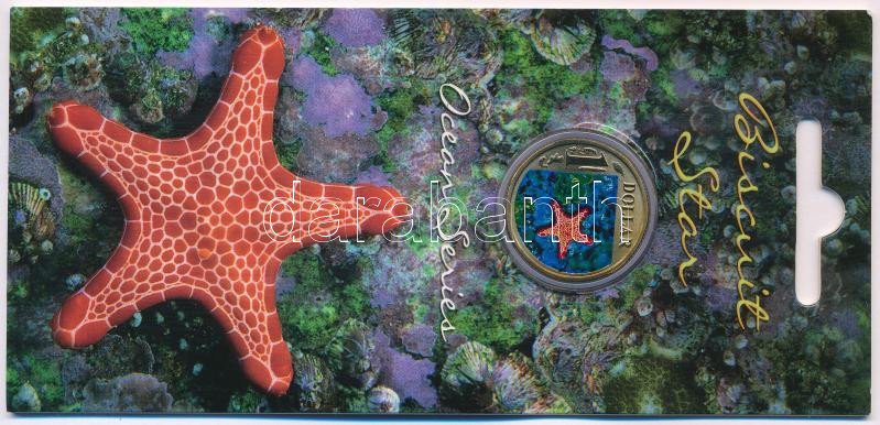 Ausztrália 2007. 1$ 'Kekszcsillag' multicolor emlékérme emléklapon T:UNC Australia 2007. 1 Dollar 'Biscuit star' multicolor coin on cardboard C:UNC Krause KM#1024