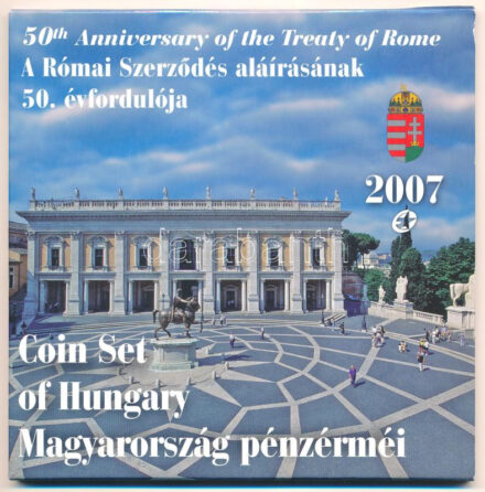 2007. 1Ft-100Ft (7xklf) forgalmi sor szettben,'50 éves a Római Szerződés' + 50Ft '50 éves a Római Szerződés' T:BU Adamo FO41