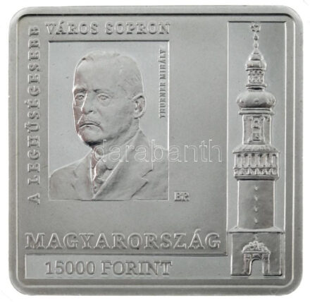 2021. 15.000Ft Ag 'Sopron a leghűségesebb város' kapszulában, tanúsítvánnyal T:PP Adamo EM428