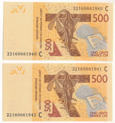 Nyugat-Afrikai Államok / Burkina Faso 2012. 500Fr (2db, sorszámkövetők) T:UNC Western African States / Burkina Faso 2012. 500 Francs (2pcs, consecutive serials) C:UNC Krause P#319Ca