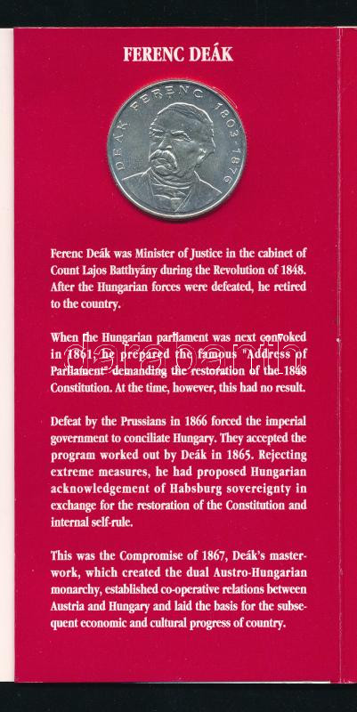 1994. 10f-200Ft (11xklf) forgalmi sor dísztokban, benne 1994. 200Ft Ag 'Deák', 'Magyarország pénzérméi' sorozat, a karton dísztokon a ragasztás részben elengedett T:BU Adamo FO27 - Image 2