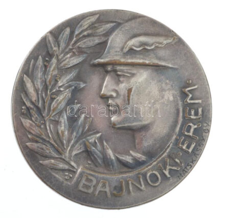 Matskássy Gyula (1912-1971) 1947. 'Bajnoki Érem / Magyar Pénzintézeti Sportegyletek Ligája' ezüstözött bronz díjérem, hátoldalán 'Férfi Kosárlabda I. 1947' gravírozással (40mm) T:AU kissé kopott ezüstözés / Hungary 1947.