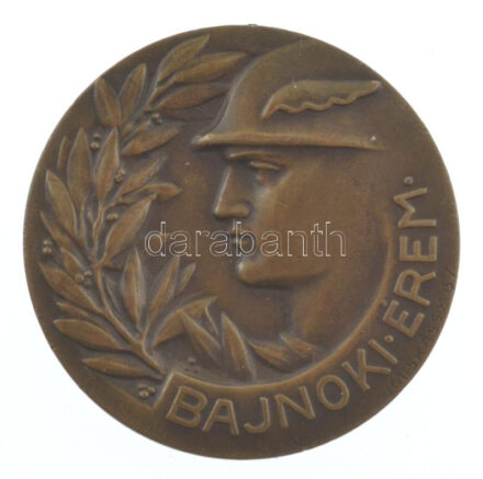 Matskássy Gyula (1912-1971) 1939. 'Bajnoki Érem / Magyar Pénzintézeti Sportegyletek Ligája' bronz díjérem, hátoldalán '800m Sík III. 1939' gravírozással (40mm) T:AU kis ph / Hungary 1939. 'Bajnoki Érem / Magyar Pénzintézeti