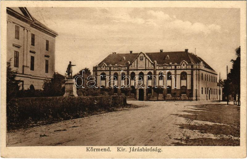 1929 Körmend, Kir. Járásbíróság. Nagy Béla kiadása
