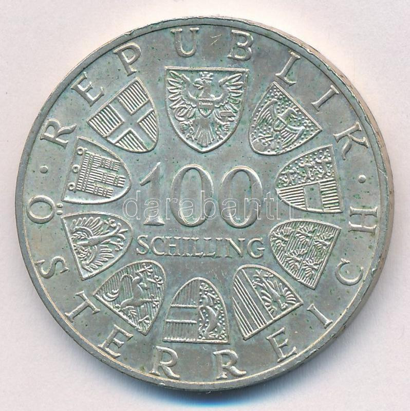Ausztria 1979. 100Sch Ag 'Bregenz' T:XF patina, karc, ph Austria 1979. 100 Schilling Ag 'Bregenz' C:XF patina, scratch, edge error Krause KM#2945 - Image 2