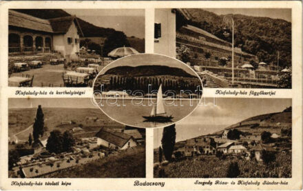 1938 Badacsony, Kisfaludy ház és kerthelyiségei, függőkertjei, távlati képe, Szegedy Róza és Kisfaludy Sándor ház (EK)