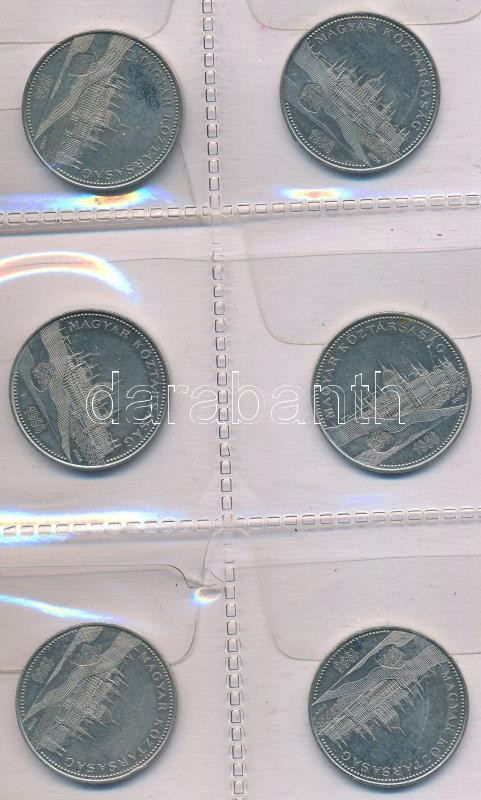 2004-2020. 50Ft Cu-Ni (24x) forgalmi emlékkiadások, kisalakú 24 férőhelyes érmeberakóban T:UNC,AU