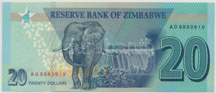 Zimbabwe 2020. 20$ 'AG8889819' T:UNC Zimbabwe 2020. 20 Dollars 'AG8889819' C:UNC Krause P#104