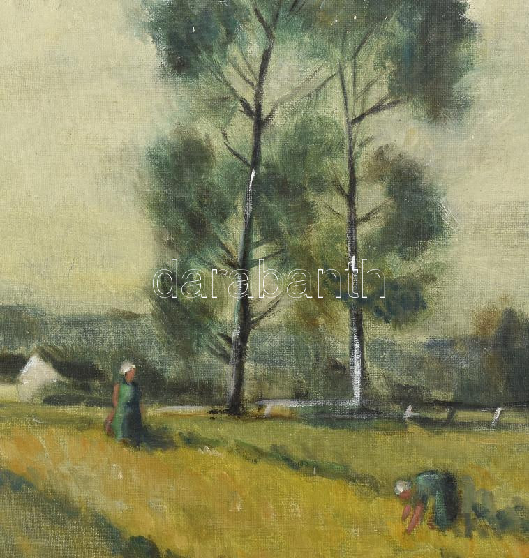Franz Joseph Herold (1904-1986): Kint a földön. Olaj, vászon. Jelezve balra lent. Dekoratív fakeretben. 56,5x72,5 - Image 2