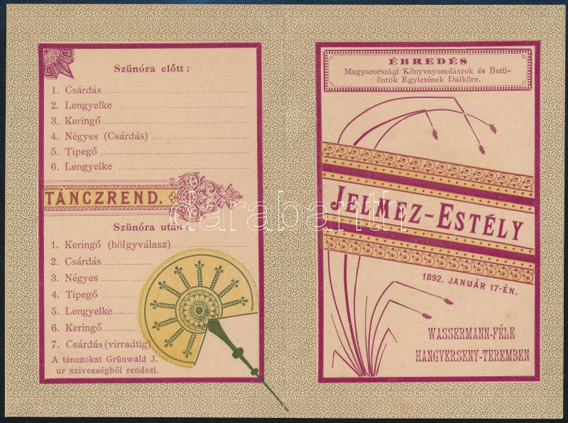 1892 Ébredés jelmez est táncrend 4 p - Image 2