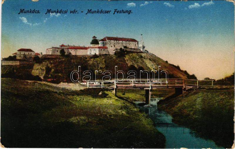 Munkács, Mukacheve, Mukacevo; vár, híd / Festung / castle, bridge (fa)