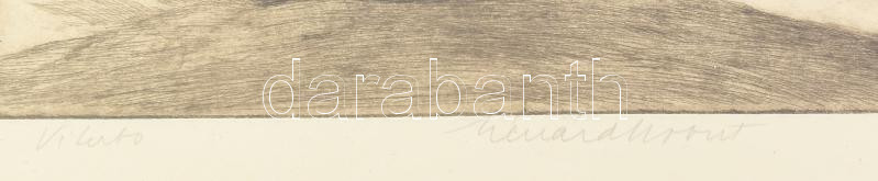 Lénárd Lévy Róbert (1879-1936): Viterbo. Rézkarc, papír. Jelzett. 19,5x29,5 cm. Üvegezett, dekoratív fakeretben. - Image 2