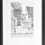 Almásy László (1926-): Szentendre. Rézkarc, papír, jelzett, számozott (49/295), üvegezett keretben, 19,5×14,5 cm
