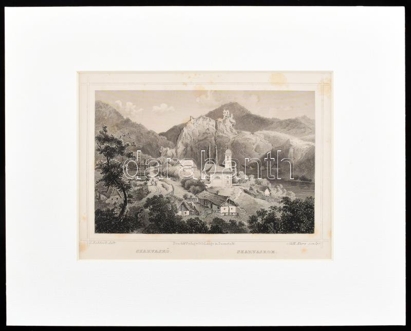 cca 1860 Ludwig Rohbock (1820-1883): Szarvaskő, acélmetszet, kissé foltos, 12×17 cm paszpartuban - Image 2