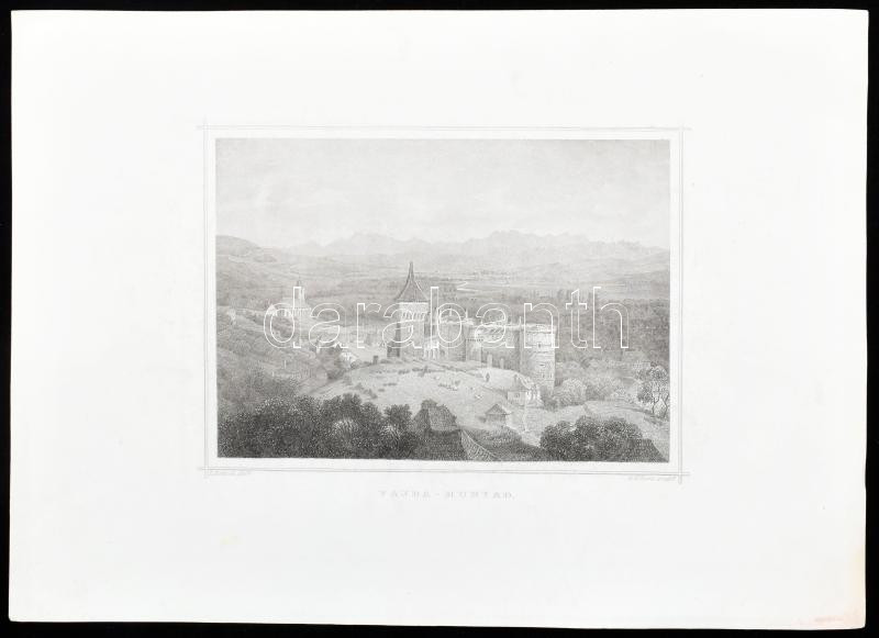 cca 1850 Ludwig Rohbock (1820-1883) - Georg Michael Kurz (1815-1883): Vajda-Hunyad, acélmetszet, papír, 12x16 cm, papír: 22x31 cm - Image 2