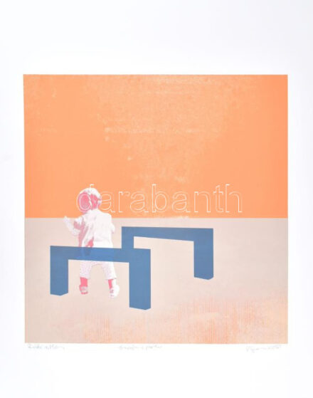 Végvári Beatrix (1958-): Rákészülés. Szitanyomat, papír, jelzett, próbanyomat. Lapszéli gyűrődésekkel. 47×47 cm