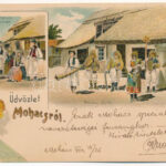1902 Mohács, Sokácok és busók, folklór. Art Nouveau, floral, litho