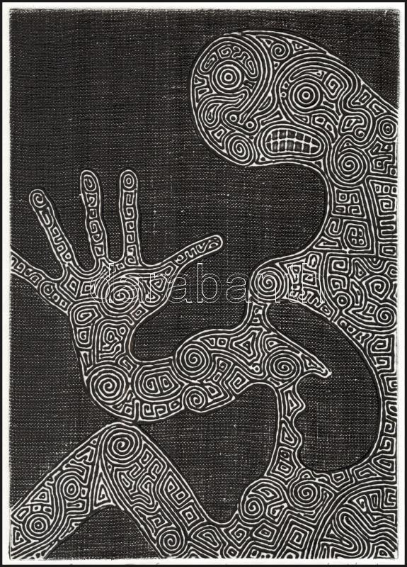 Feszt László, ifj. (1957-): Maori Serie No. VI., 82/97. Kollográfia, papír, jelzett, számozott (30/19). 30×21 cm - Image 2