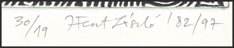 Feszt László, ifj. (1957-): Maori Serie No. VI., 82/97. Kollográfia, papír, jelzett, számozott (30/19). 30×21 cm - Image 3