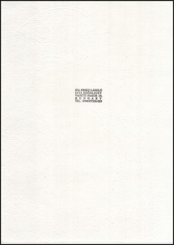 Feszt László, ifj. (1957-): Maori Serie No. VI., 82/97. Kollográfia, papír, jelzett, számozott (30/19). 30×21 cm - Image 4