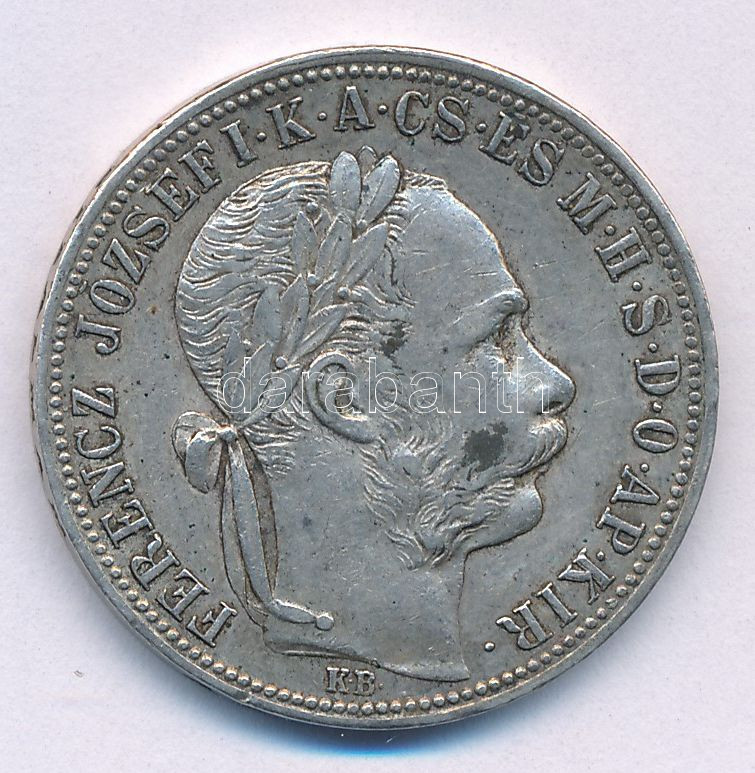 1889KB 1Ft Ag 'Ferenc József / Barokk címer' T:XF,VF patina Hungary 1889KB 1 Forint Ag 'Franz Joseph' C:XF,VF patina Adamo M15