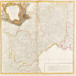 1752 Gouvernement General du Languedoc divise par Dioceses, avec les pays voisins de la Catalogne, qui comprennent les Gouvernemens Generaux de Foix et de Rousillon. Robert de Vaugondy, Gilles, (1688-1766) . Színezett rézmetszetű térkép /