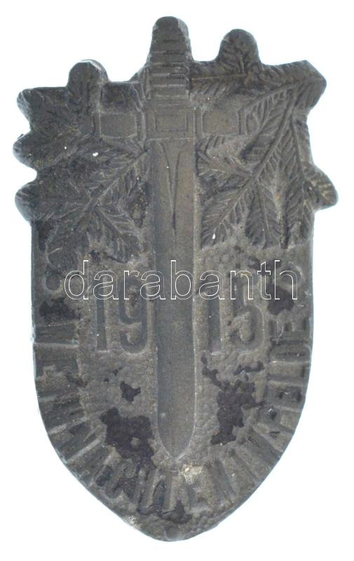 Osztrák-Magyar Monarchia 1915. 'Karácsony a fronton 1915' Zn jelvény, hátoldalon 'Winter & Adler - Bécs' gyártói jelzéssel (32x20mm) T:XF tű korr. / Austro-Hungarian Empire 1915. 'Weihnachten im Felde 1915' Zn badge with 'Winter &