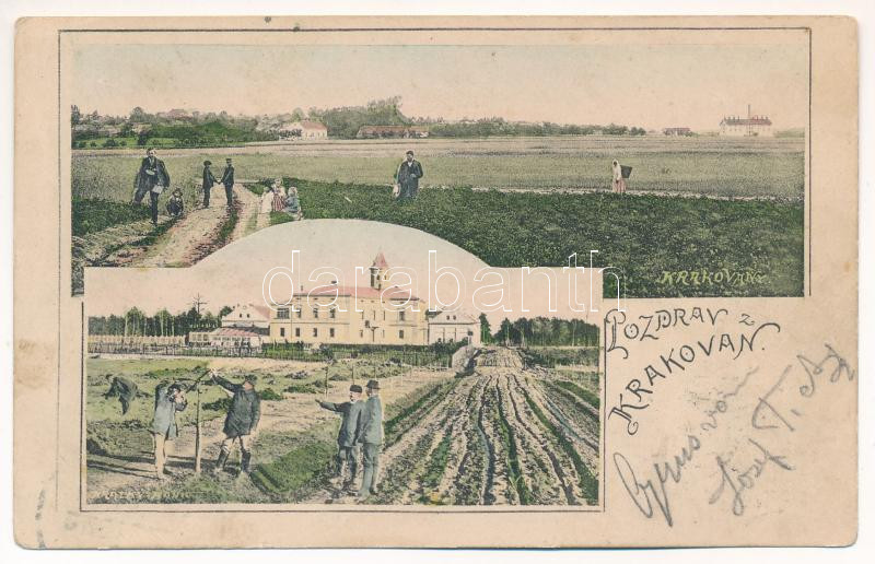 1905 Krakovany (Kolín), Zámek / castle. F. Krátky, Art Nouveau (fl)