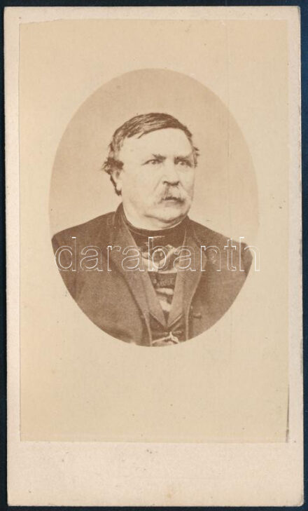 cca 1865 Deák Ferenc (1803-1876) ,,a haza bölcse', keményhátú fotó, 10,5×6,5c m