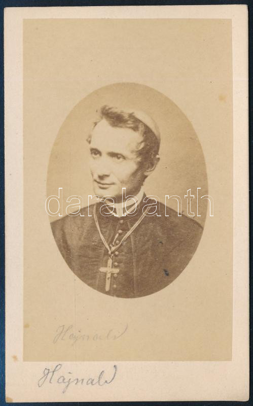Haynald Lajos (1816-1891) kalocsai érsek, keményhátú fotó, 9,5×6 cm
